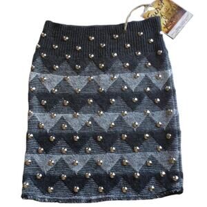 Furst of a Kind skirt ONE-SIZE Silver studded NWT